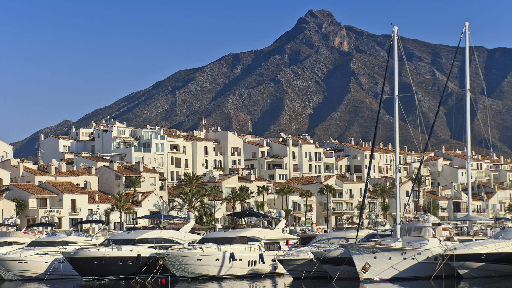 Puerto Banús marina with La Concha mountain behind